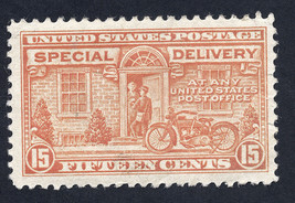 Us Scott #E13 15c Orange Motorcycle Messenger 1922 Special Delivery Mint Hinged - £17.11 GBP