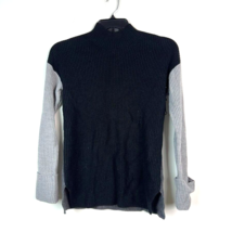 Calvin Klein Women XS Black Gray Colorblock Mock Neck Long Sleeve Sweater NWTE59 - £27.09 GBP
