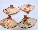 Vtg Hand Painted Fan Trinket Dish Set- Japan