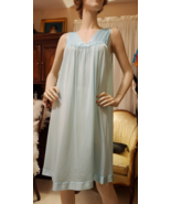 Vtg M Vanity Fair Aqua Blue Silky Nylon Free Bust Babydoll Nightgown~VF ... - £14.08 GBP