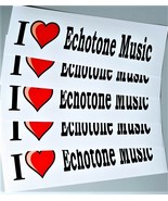 I Love Heart Echo tone Music Bumper Stickers 5 pack 10X3 Guitar Audio St... - $368.62 MXN