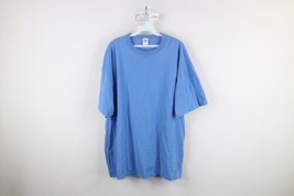 Vintage 90s Russell Athletic Mens XL Faded Blank Cotton T-Shirt Carolina Blue - £30.50 GBP