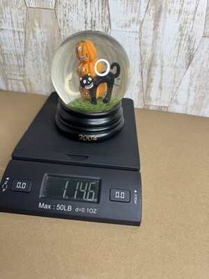 2004 Halloween Snow Globe Pumpkins Cat Spooky Bats Water Globe Decor Y2K Item image 8