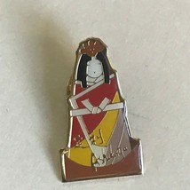 Vintage Red Yellow &amp; Brown Enamel &amp; Goldtone Asian Woman  Lapel or Hat Pin or - £7.58 GBP