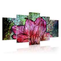 Tiptophomedecor Stretched Canvas Floral Art - Flowery Stained Glass - Stretched  - £71.93 GBP+