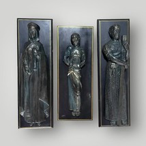 Mary, Joseph, and Jesus Bronze Sculpture Wall Mount on Wood Rev. John L. Walc... - £2,040.27 GBP
