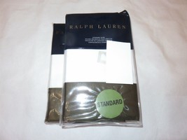 2 Ralph Lauren LANGDON Tweed Green Standard Shams - £66.56 GBP