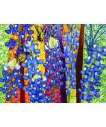 Bluebonnet Flower garden with butterfly Ceramic tile mural backsplash me... - $117.81+