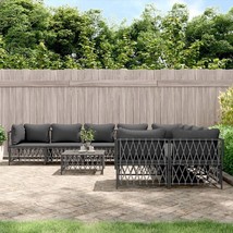  Garden Lounge Set Anthracite Woven fabric 9 Piece Modular - $2,127.45 CAD