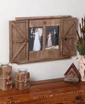 Large Barn Door Photo Frame With Slide Door - Wall Decor, CHOOSE Color - £25.08 GBP