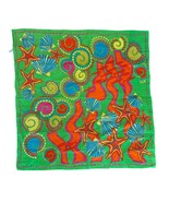 Vintage 1991 Ginnie Johansen Shells Stars Beach Cotton Scarf - $17.12