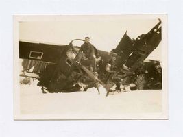 Soldier Standing on Downed Plane Photo Not For Publication Censor Stamp  - $27.72