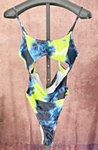 Women&#39;s Tie Dye Monokini Swimsuit w/ Keyhole Back XL Swimwear Adjustable... - $3.95