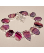 Very Beautiful Fluorite Necklace, 925 Silver Overlay, Handmade - $82.00