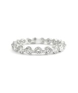 Round Diamond Bead Set Eternity Ring Wedding Band 14K White Gold, 1.30 CTW - $2,795.00