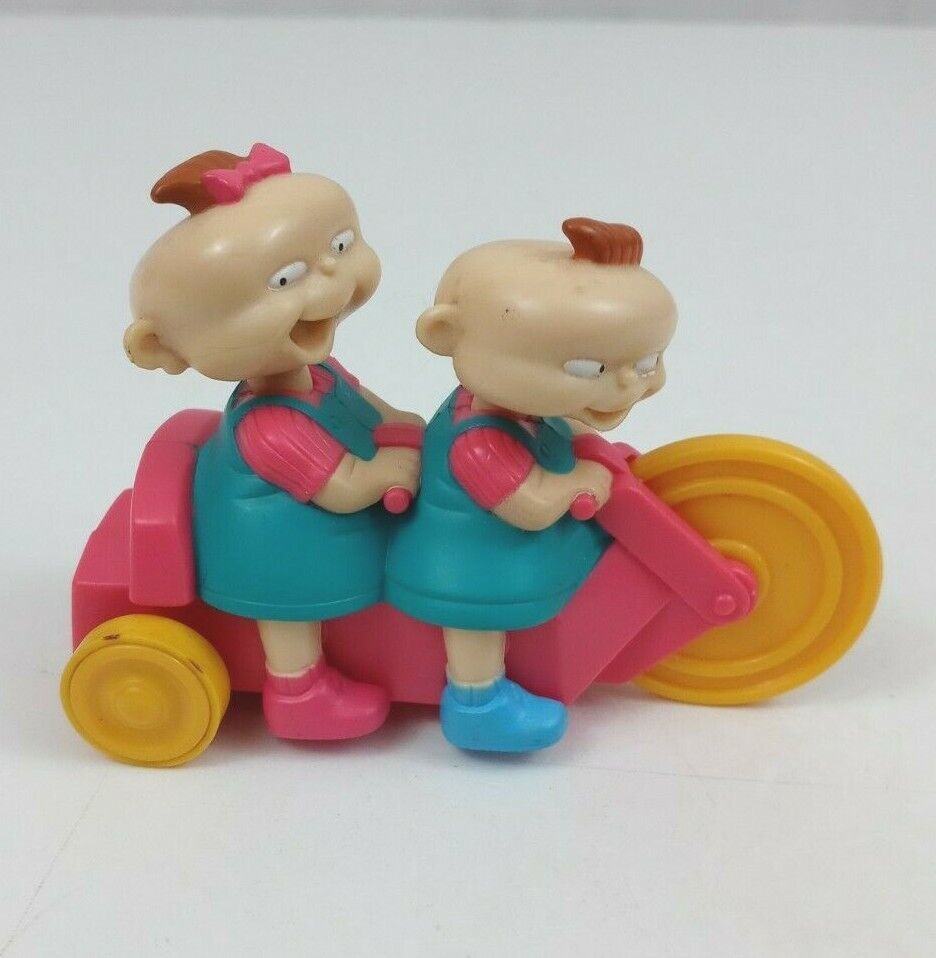 Vtg 1998 Nickelodeon Viacom Rugrats Phil And Lil Pullback Racer Burger King Toy - $6.78