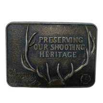 VTG NRA Preserving Our Shooting Heritage Buckle Whittington Center Antlers Deer - $19.79