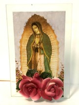 Our Lady of Guadalupe Votive Glass Holder 4.75&quot;, New - £4.65 GBP