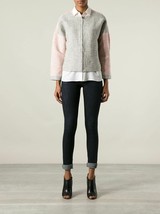 $495 Derek Lam 10 Crosby Colorblock Tweed Zip Blazer Jacket Crop Gray Pink 6 - £253.16 GBP