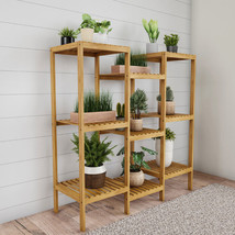 Pure Garden 50-LG5004 Multi-Level Plant Stand, Natural Wood - £118.99 GBP