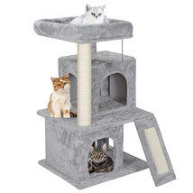 34&quot; Cat Tree Furniture Kitten House Play Tower Scratcher Condo Ball Post Bed - £56.74 GBP