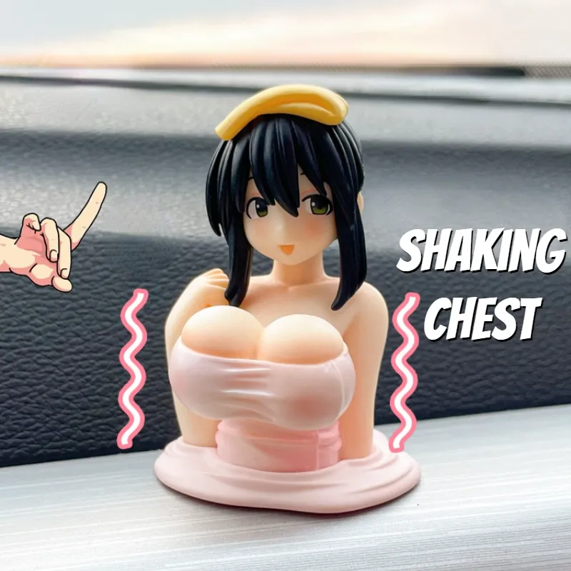 Cute Kanako Chest Shaking Girls Car Ornaments Cartoon Kawaii Anime Statue Car - £7.07 GBP+