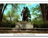 Ezra Cornell Statua Cornell Università Ithaca Ny Unp Cromo Cartolina M19 - $3.39