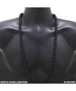 10mm Obsidian Beaded Necklace 34” - $48.99