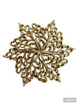Vintage Gerry’s Gold Tone Filigree Snowflake Brooch Holiday Pin - $13.50