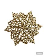 Vintage Gerry’s Gold Tone Filigree Snowflake Brooch Holiday Pin - $13.50
