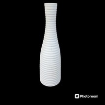 IKEA Vase Ribbed White Contemporary Modern Elegant Cottagecore 15&quot; Tall - £14.21 GBP