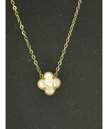18K Gold Clover Necklace With Mother Of Pearl Stone - $52.15 CAD