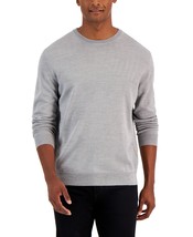 Club Room Men&#39;s Solid Crew Neck Merino Wool Blend Sweater Smoke Heather-Large - £17.30 GBP