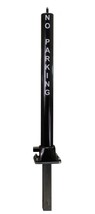 Black Folding Steel Post with Ground Spigot (for lose ground) &amp; No Parking Logo - £97.62 GBP+