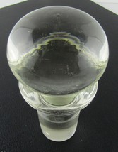 Vintage Large Solid Glass Ball and Rim Decanter Stopper, 1.1 Inch at Bottom - $24.18