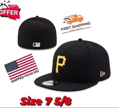 MLB Pittsburgh Pirates 59FIFTY 5950 Men&#39;s Size 7 5/8 Fitted New Era Hat Cap - $26.99