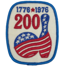 Vintage Bowling Patch 1776-1976 200 Bicentennial Bowling Ball &amp; Pin US Flag - £13.60 GBP