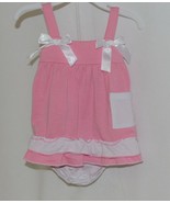 I Love Baby Pink White Sun Dress Ruffle Bloomers Size 90cm 2 to 3 Year Old - £10.26 GBP