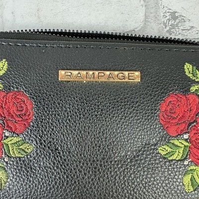 Rampage Black With Embroidered Red Roses Wallet New Without Tags No Wrist Strap Item image 2