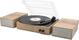 Lp&amp;No.1 Wireless Turntable With Stereo Bookshelf Speakers, 3 Speed, Light Wood - $83.99