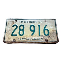 Vintage 1973 Illinois Land Of Lincoln Collectible License Plate Original 28 916 - $9.27