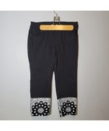 Venus Womens Capri Pants 6 Black with Paisley Bandana Detail - $13.05