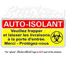 AUTO-ISOLANT Autocollant Porte 18cm Hygiène Sécurité Quarantaine Biohazard - $4.02