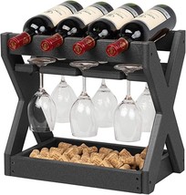 Countertop Wine Rack With Stem Glass Holder - £39.56 GBP