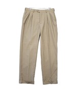 Perry Ellis Pants Trousers Brown Pleated Slacks Micro-Plaid Straight Men... - $10.80