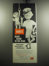 1957 Hanes Givvies Shorts Ad - Hanes More Room in the Rear - $18.49