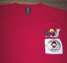 Wb Store Looney Tunes Sylvester Tweety Bird Pocket T-Shirt Mens Small 1997 - £19.60 GBP