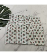 Vintage 80s Cloth Christmas Napkins 12 White Red Wreaths Holiday Festive... - $18.80