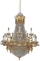 Chandelier KALCO MARSEILLE Classic 2-Tier Tiered 25-Light Clear Crystal Antique - £26,620.78 GBP