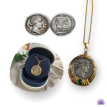 Bonus Eventus Roman Coin Necklace ⚬ Success Amulet Ancient Silver Denarius Repli - £44.97 GBP